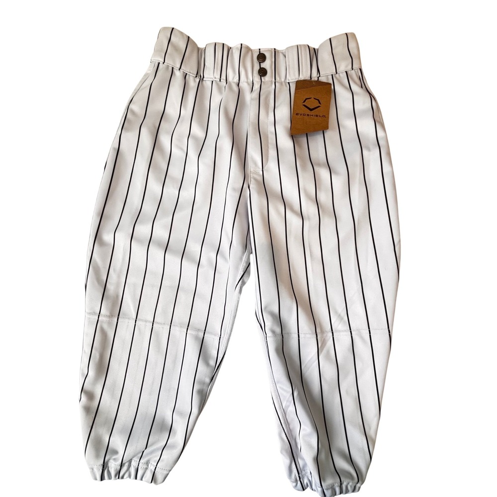 Evoshield Mens White Black Pinstripe Baseball Pants Knickers Medium New